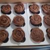 Chocolate cupcakes with chocolate frosting
