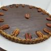 Chocolate ganache tart with caramel sauce